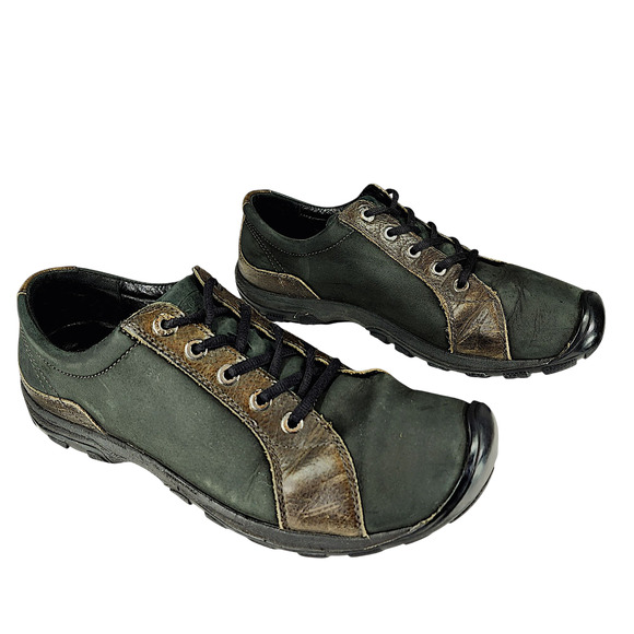 Keen Mens 12 Hiking Walking Shoe Dawson Green Brown Black Leather EU 46 Gorpcore
